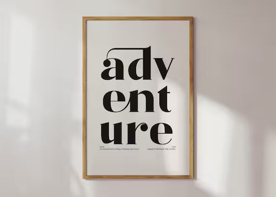 Adventure print, Adventure poster, Travel prints, Printable Word Art, Retro Typography Print, Ret... | Etsy (US)