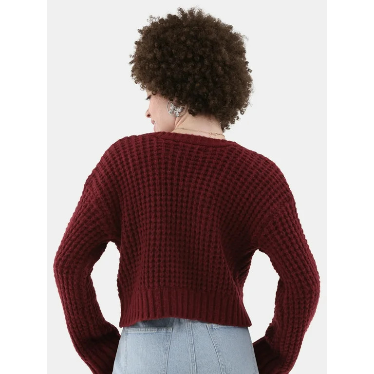 No Boundaries Chunky Knit Cardigan Sweater, Women’s | Walmart (US)