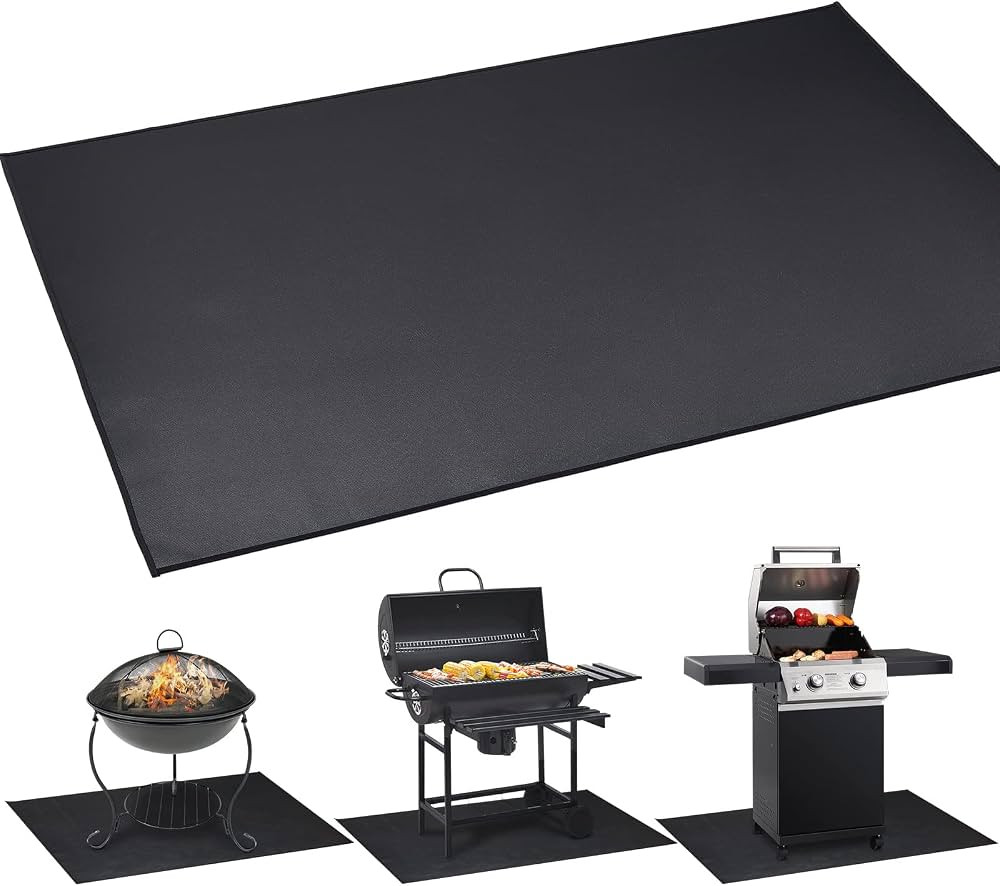 Cvtayn Under BBQ Grill Mat for Outdoor Charcoal, Flat Top, Smokers, Gas Grills 65×39 Inch. Firep... | Amazon (US)