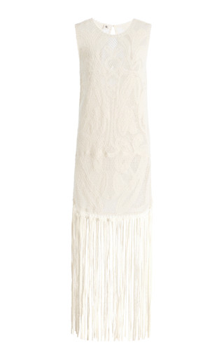 Kim Fringed Crocheted Cotton-Blend Mini Dress | Moda Operandi (Global)
