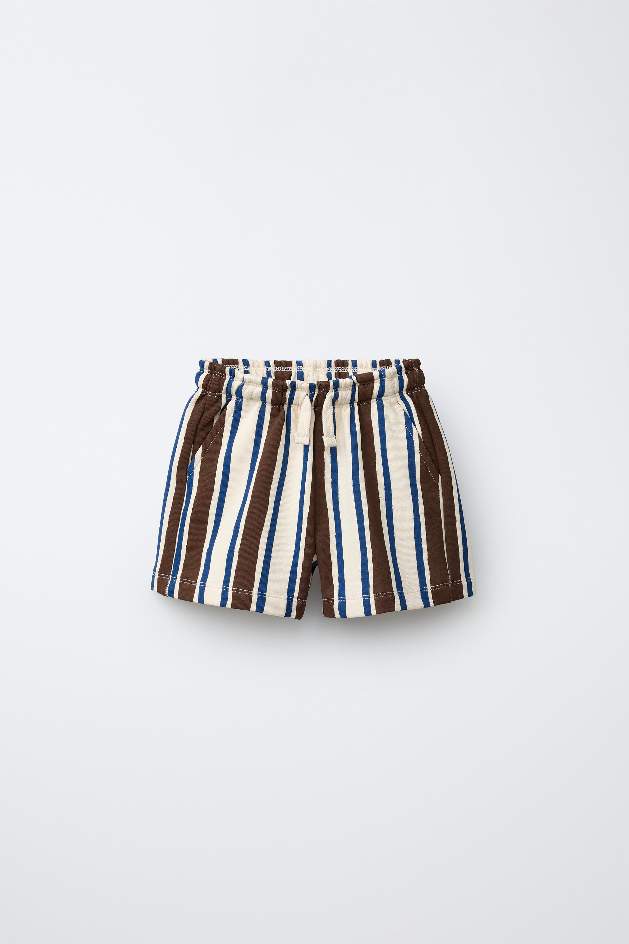 STRIPED PLUSH SHORTS | Zara US