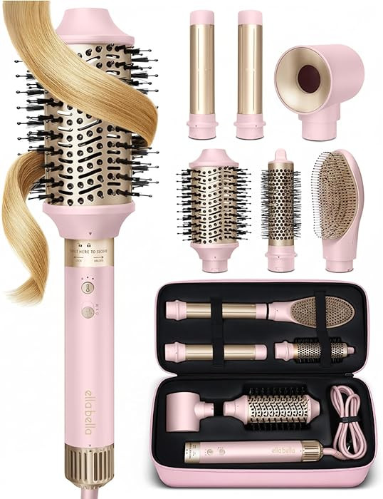ELLA BELLA® 6 in 1 Professional Hot Air Styler • Powerful Hair Dryer & Straightener Set • St... | Amazon (US)