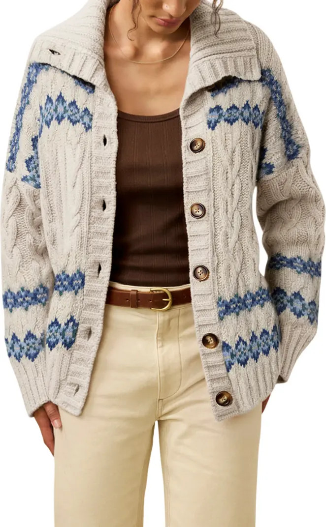 Highland Fair Isle Wool Blend Cardigan | Nordstrom