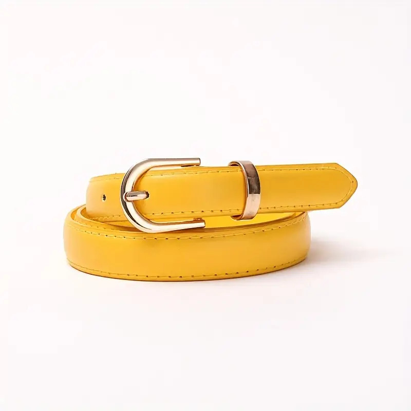 Pin Buckle Thin Pu Leather Belt Simple Classic Stylish Belts - Temu | Temu Affiliate Program
