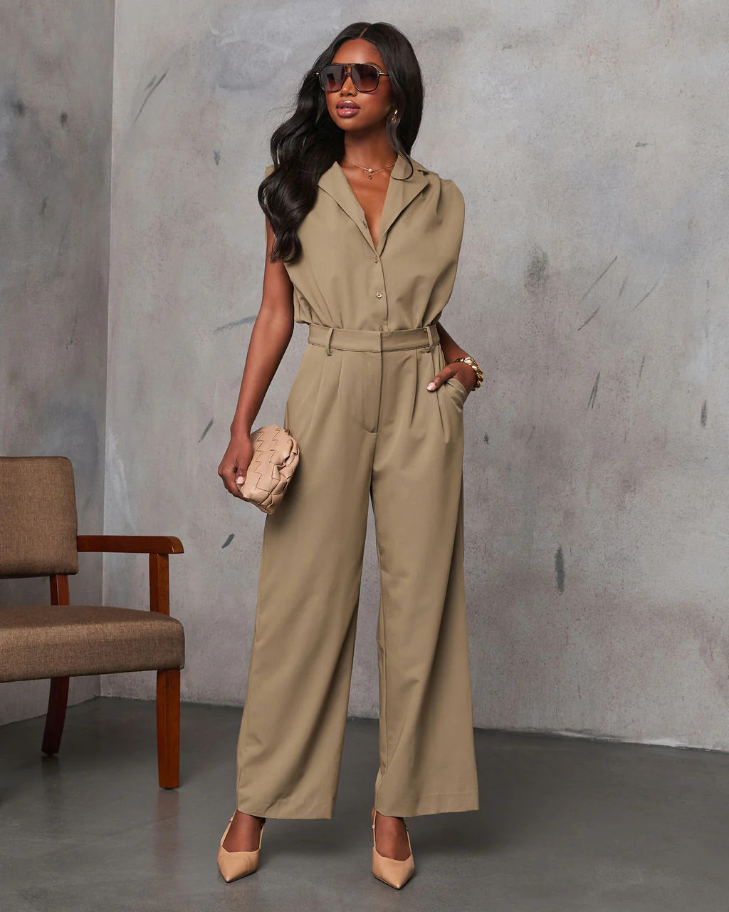 Kason Fitted Waist Utility Jumpsuit | VICI