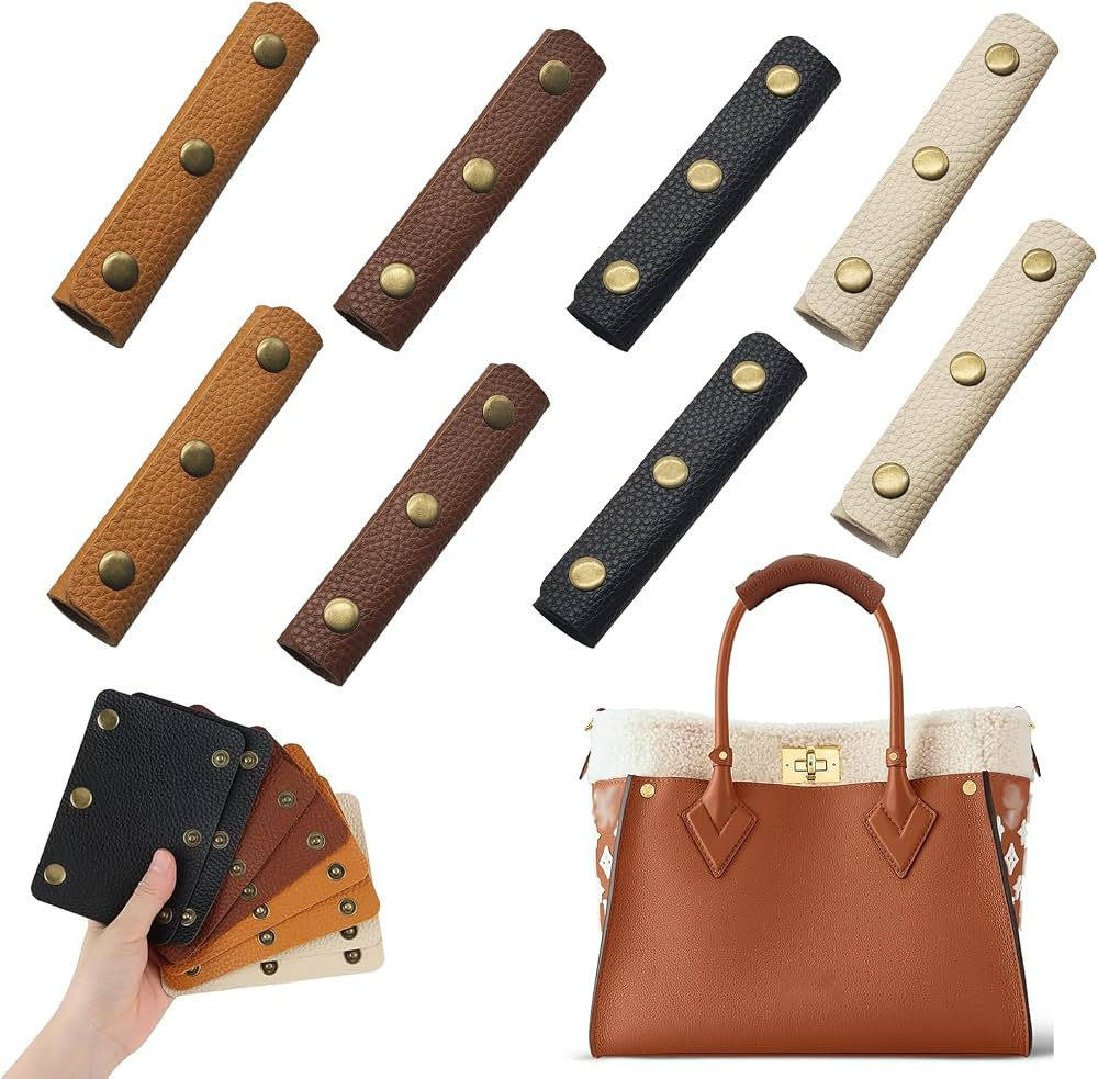 8 Pcs Handbag Handle Covers, PU Leather Luggage Wraps | Amazon (US)