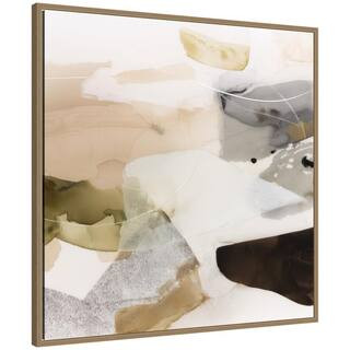 Kate and Laurel Sylvie Golden Terrain by Amy Lighthall Abstract Framed Art Print 30 in. x 30 in. 10364965 | The Home Depot