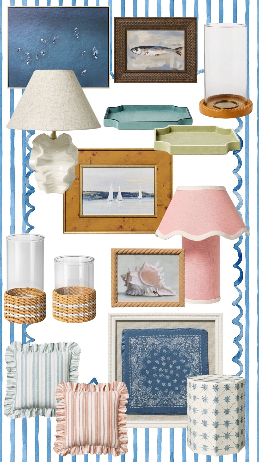 Target New Spring Arrivals 🧺🕯️🐚

colorful home decor, shell print, shell lamp, hurricane candle holder, pillows, colorful trays, fish print, bandana, home decor, rattan, sailboat print, burl wood frame, preppy decor, coastal decor, east coast summer, capiz

#LTKFindsUnder100 #LTKFindsUnder50 #LTKHome