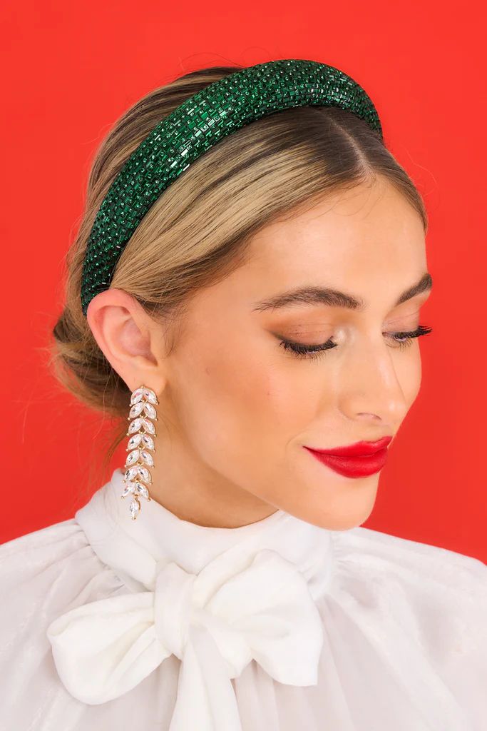 Glowing Expectations Emerald Headband | Red Dress 
