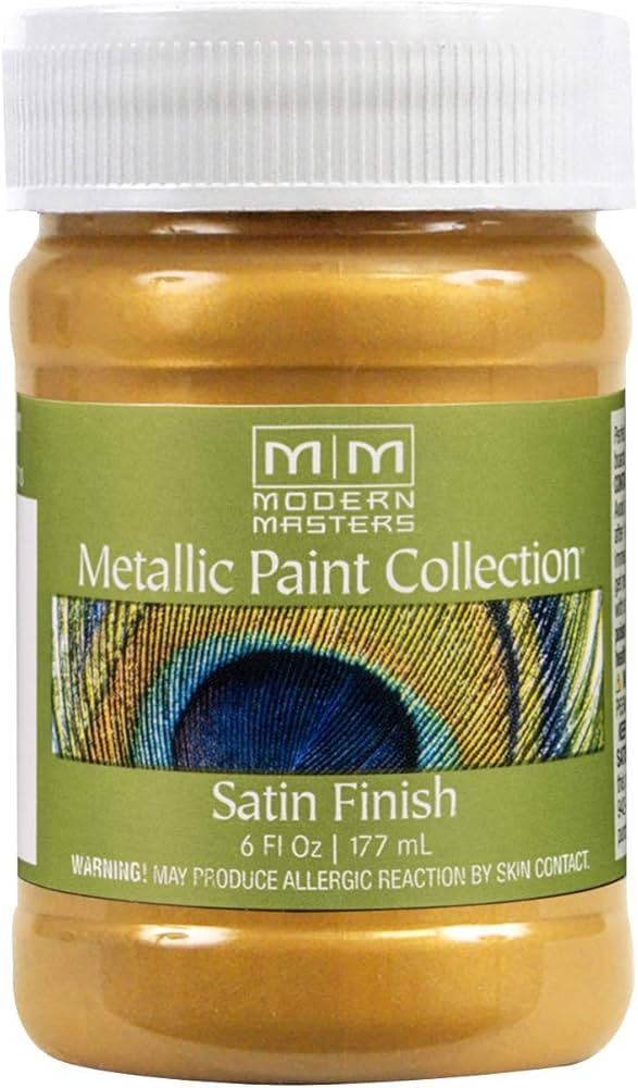 6 oz Modern Masters ME200 Pale Gold Metallic Paint Collection, Satin Water-Based Decorative Metal... | Amazon (US)