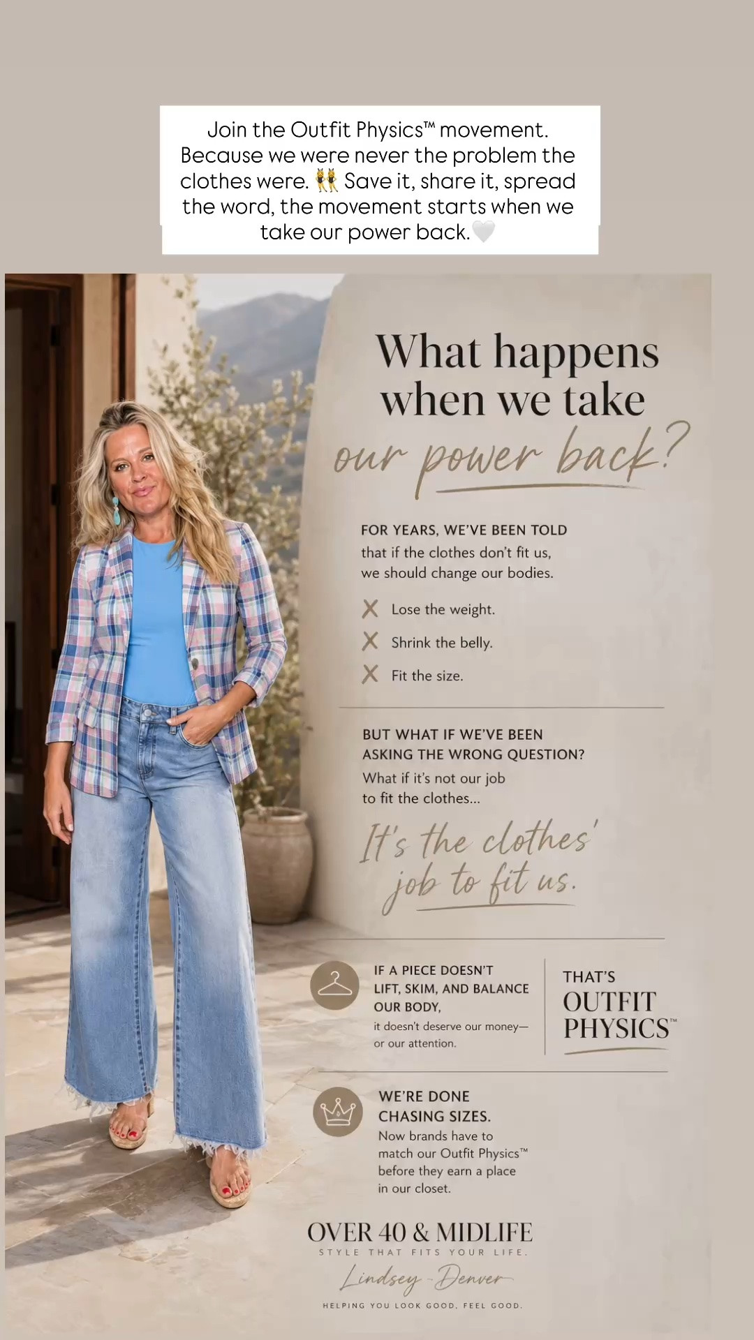 Join the Outfit Physics™ movement. Because we were never the problem...the clothes were.

👑 Helping you look good, feel good.-Lindsey Denver   Check back daily for belly-friendly style, confidence, and Outfit Physics™.

#LTKOver40 #LTKMidsize #LTKPlusSize