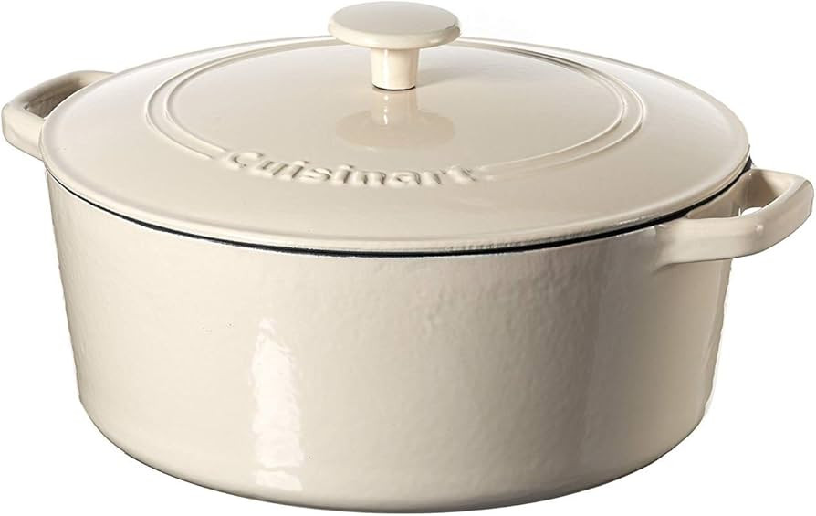Cuisinart Chef's Classic Enameled Cast Iron Round Covered Casserole (Cream, 7- Quart) | Amazon (US)