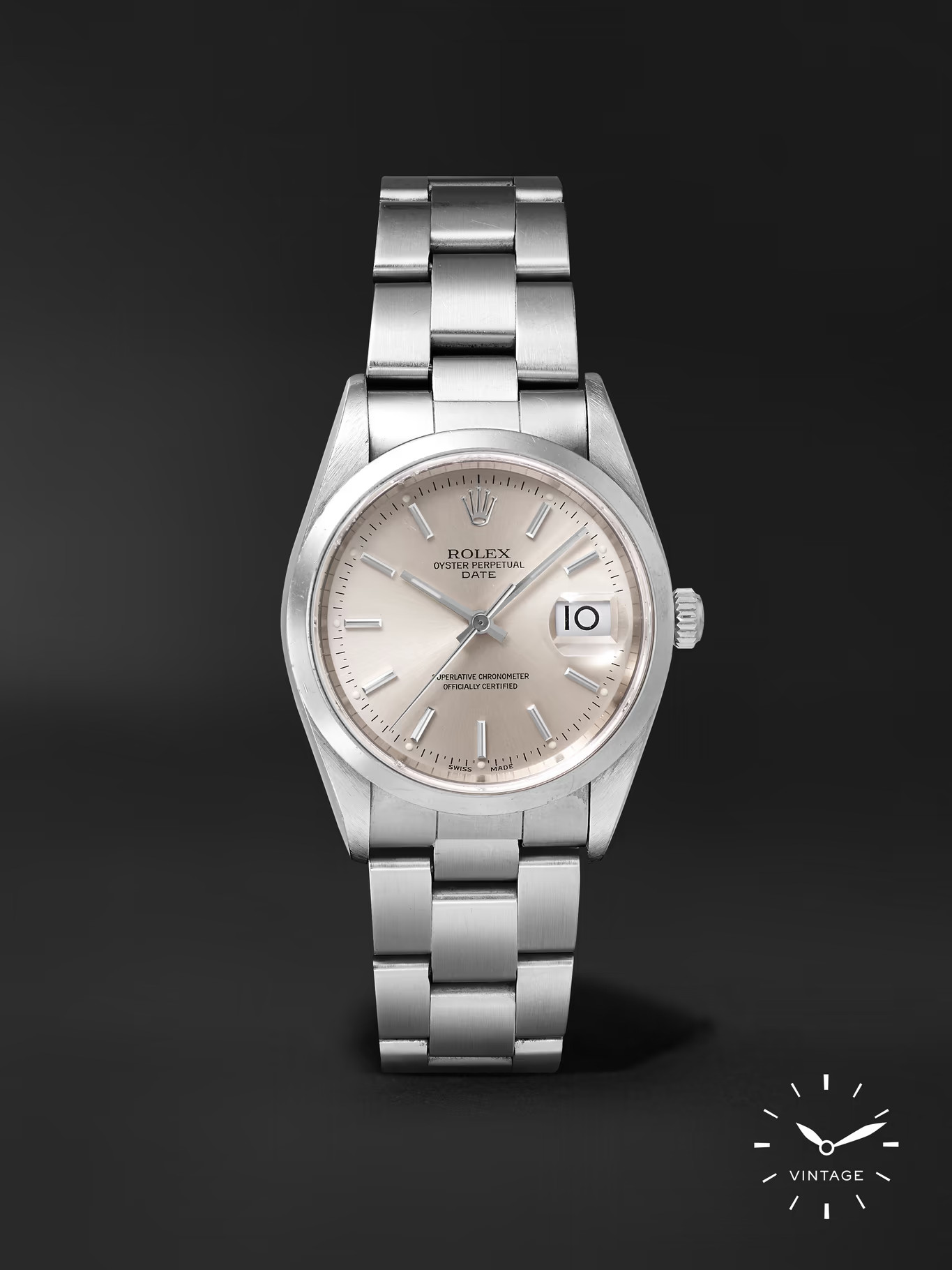 WIND VINTAGE Pre-Owned 2000 Rolex Oyster Perpetual Date Automatic Chronometer 34mm Oystersteel Wa... | Mr Porter (US & CA)