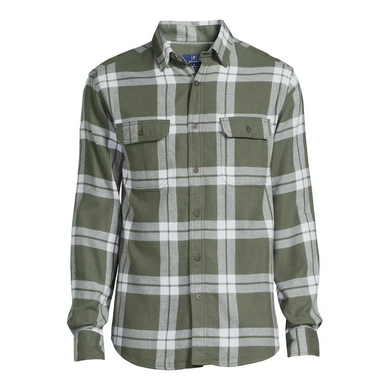 George Men's Long Sleeve Flannel Shirt, Sizes XS-3XLT | Walmart (US)