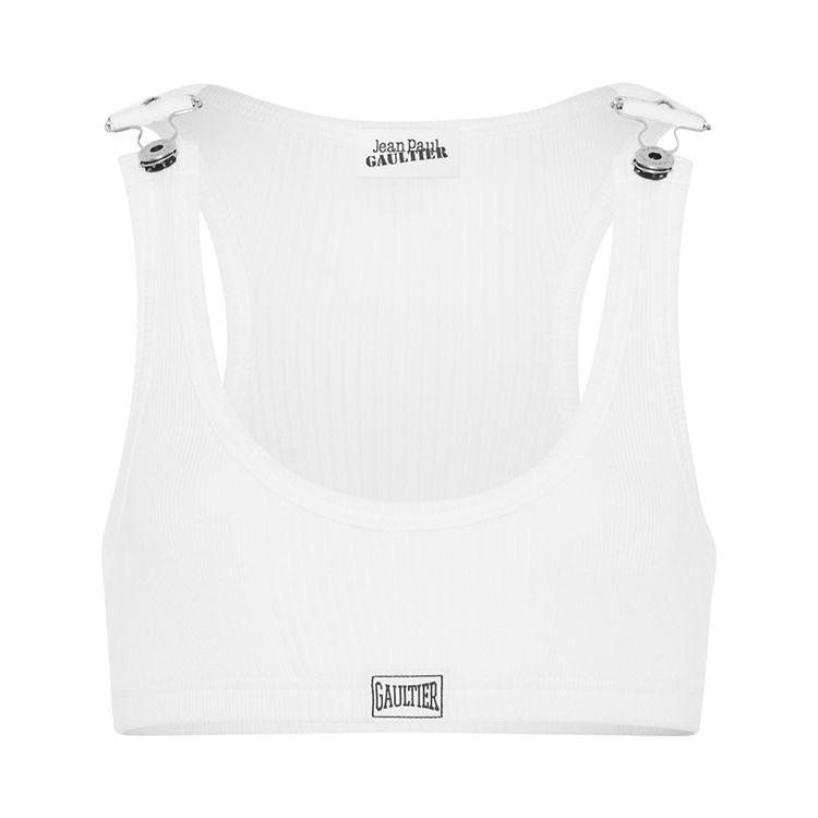 Buy Jean Paul Gaultier Cropped Patch Tank Top 'White' - 25 33 F DB052P J054 01 | GOAT | GOAT