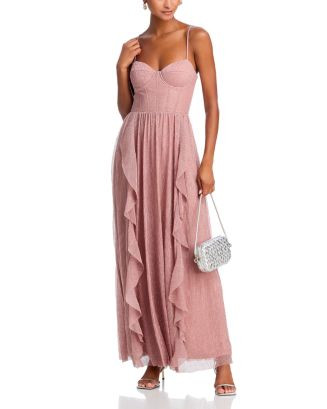 Metallic Mesh Corset Ruffled Maxi Dress - Exclusive | Bloomingdale's (US)