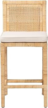 Baxton Studio Sofia Modern Wood Counter Stool with Back, Natural (185-11874-HiT) | Amazon (US)