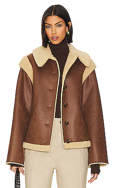 LPA Bona Sherpa Jacket in Burnished Brown from Revolve.com | Revolve Clothing (Global)