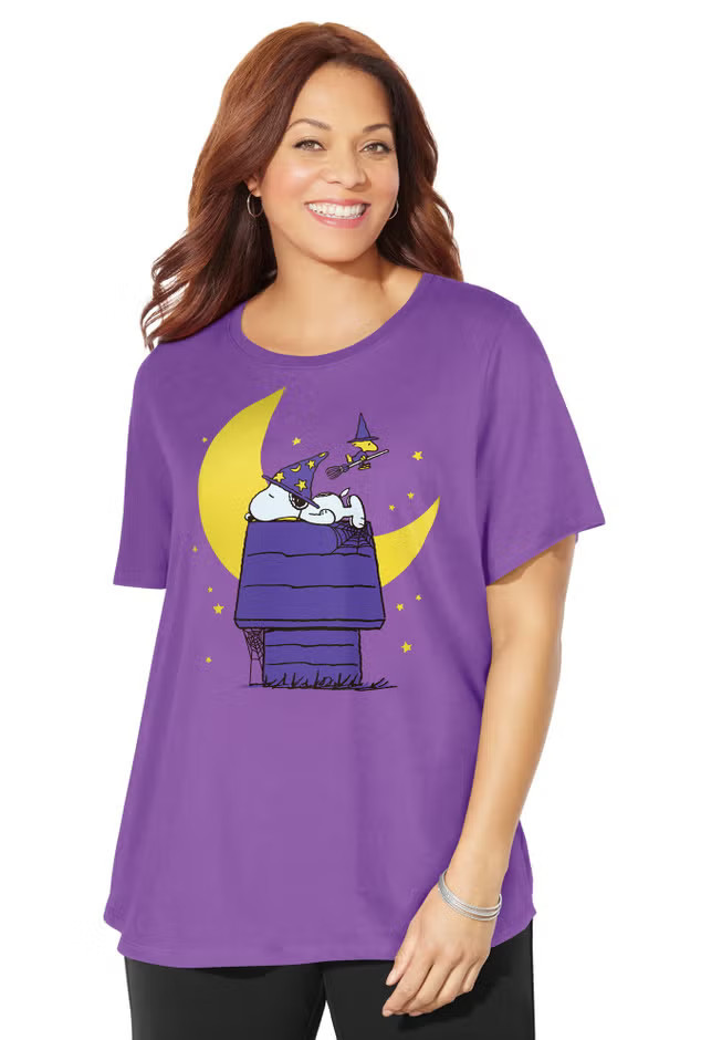 Disney Snoopy Moon Halloween Tee | Woman Within