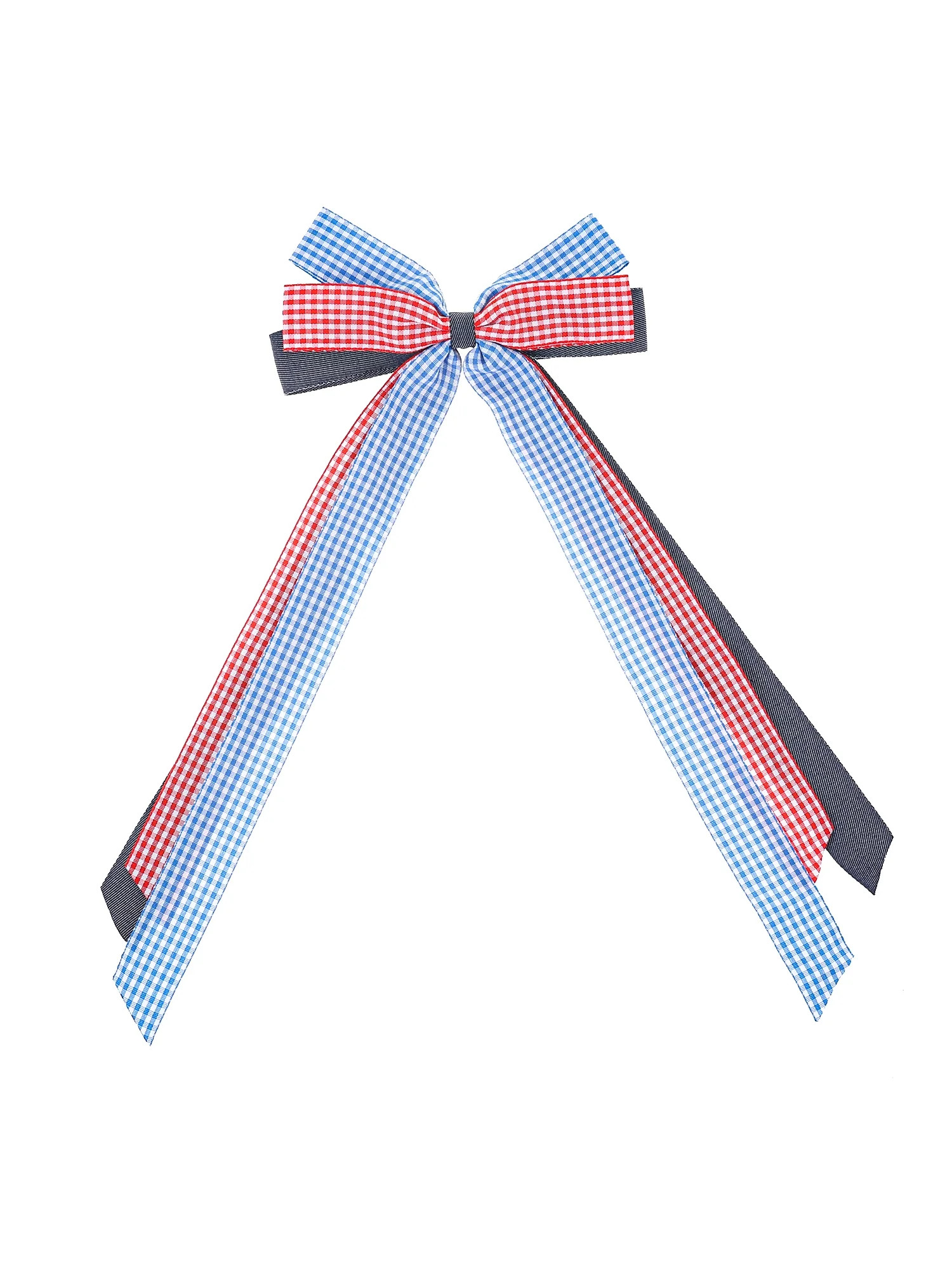 Way to Celebrate Americana Gingham Fabric Hair Bow Clip, 1 Piece | Walmart (US)
