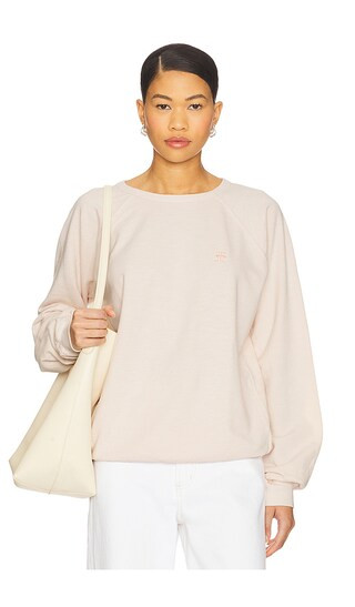 Oversized Lightweight French Terry Raglan Sweatshirt in Dusty Blue | Revolve Clothing (Global)