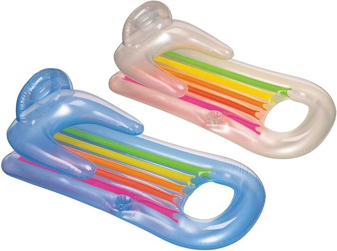 Intex King Kool Lounge Inflatable Swimming Pool Lounger with Headrest (Pair) | Amazon (US)