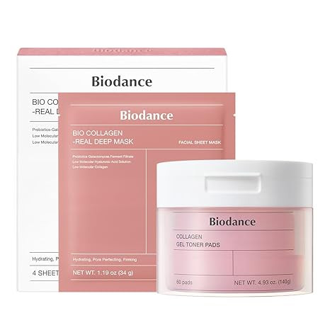 BIODANCE Collagen Day & Night Gel Duo: Bio-Collagen Mask & Toner Pads Set, Korean Skincare Set, P... | Amazon (US)
