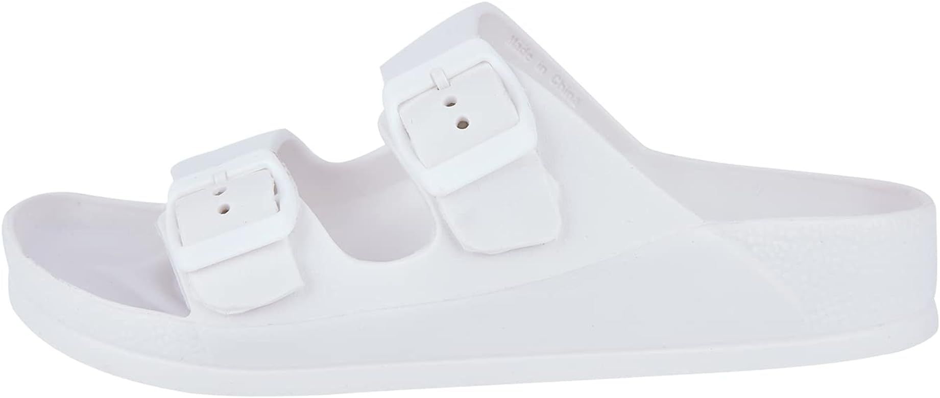 Women's Comfort Slides Sandals Double Buckle Adjustable EVA Flat Sandals | Amazon (CA)