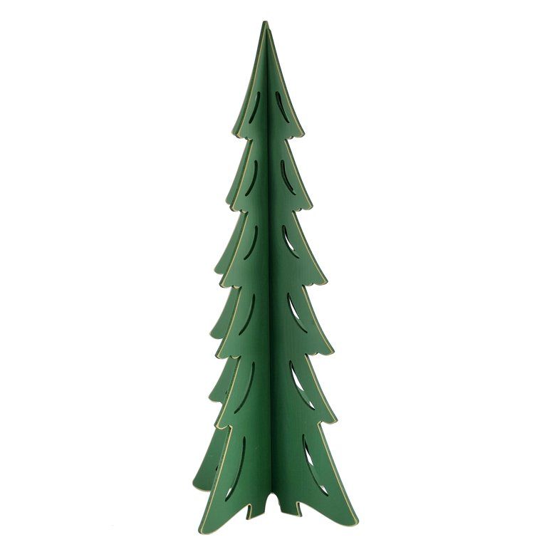 Holiday Time Knock Down Wood Christmas Tree, 39" | Walmart (US)