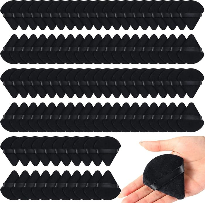 Meanplan 100 Pcs Powder Puff Face Soft Makeup Sponge Triangle Powder Puffs for Loose Velour Cosme... | Amazon (US)