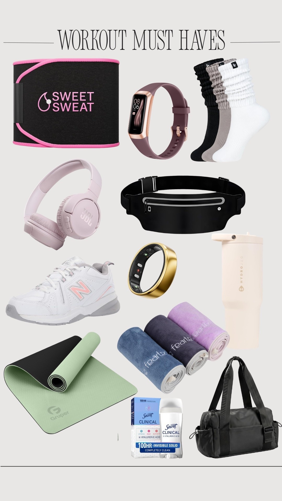 Workout must haves

#LTKdayinmylife #LTKfitnessgoals #LTKmorningroutine