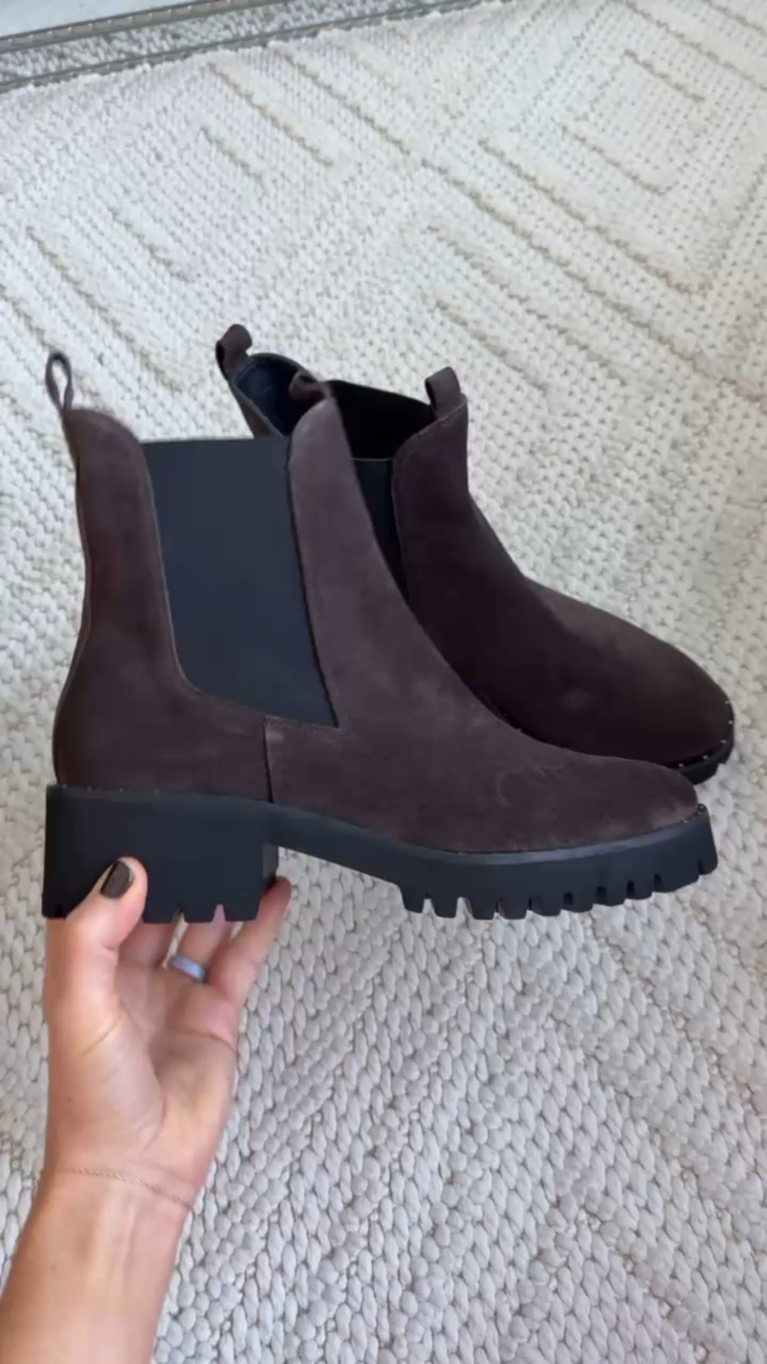 Freda Salvador rain resistant suede Chelsea boots.
I’m wearing my true to size. These are currently 25% off. They hardly ever go on sale! 

#LTKSeasonal #LTKSaleAlert #LTKCyberWeek