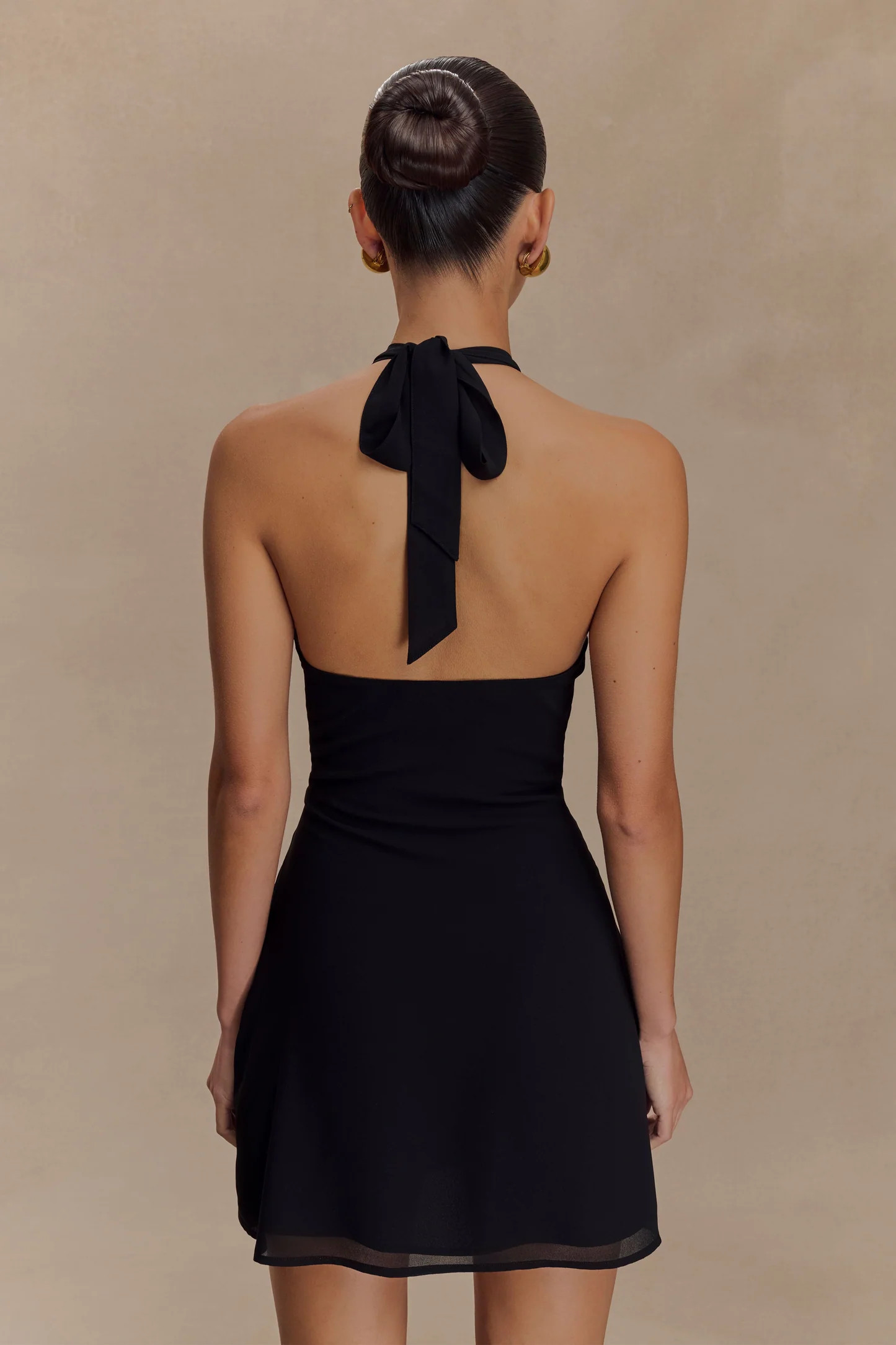 Malakhai Chiffon Halter Mini Dress - Black | Meshki (APAC)