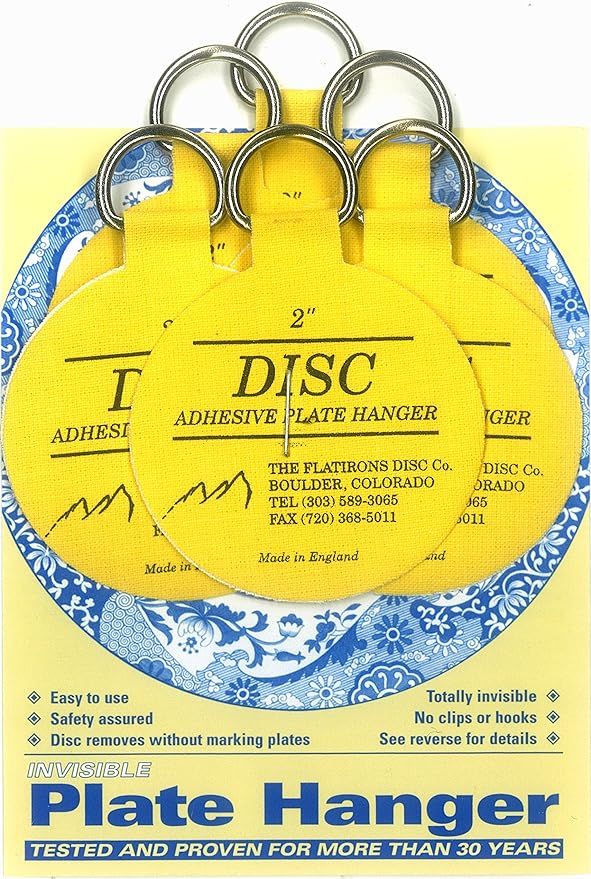 Flatirons Disc Adhesive Plate Hanger Set (6 - 2 Inch Hangers) | Amazon (US)