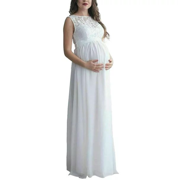 Lookwoild Women Maternity Long Lace Gown Photography Maxi Dress Photo Shoot Prop - Walmart.com | Walmart (US)