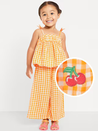 Sleeveless Printed Top and Wide-Leg Pants Set for Toddler Girls | Old Navy (US)