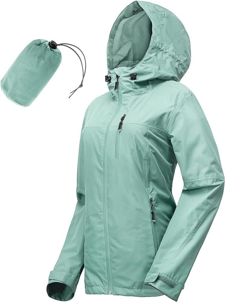 33,000ft Packable Rain Jacket Women Lightweight Waterproof Raincoat with Hood Cycling Bike Jacket... | Amazon (US)