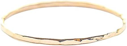 Ellie J Maui Hammered Ring, 1mm Thin Stacking Rings, Minimalist Rings for Women, 14K Gold Filled ... | Amazon (US)