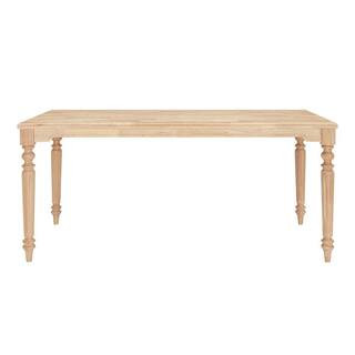 StyleWell Unfinished Wood Rectangular Table for 6 with Leg Detail (68 in. L x 29.75 in. H) T-07 -... | The Home Depot
