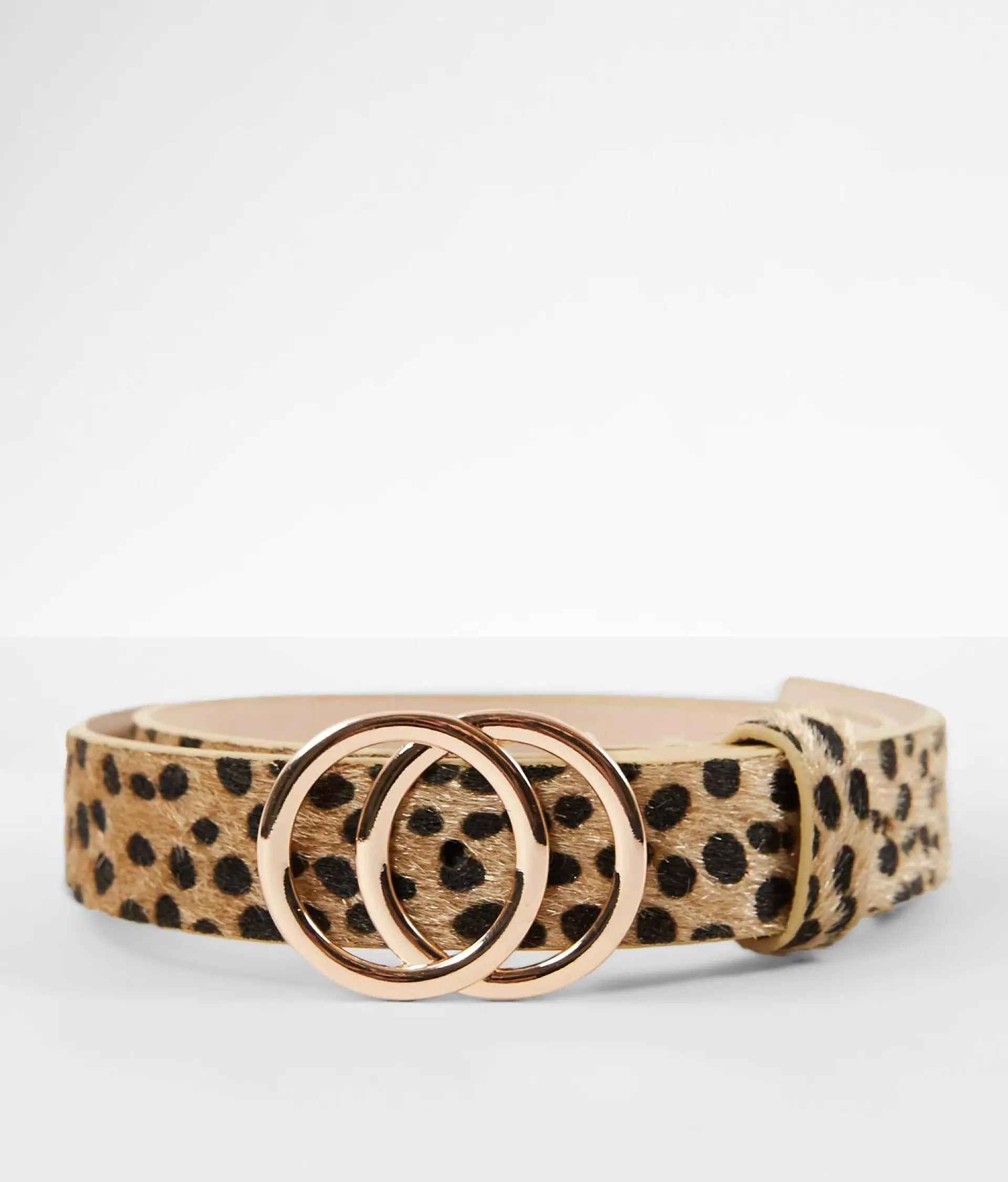 Faux Fur Cheetah Print Belt | Buckle