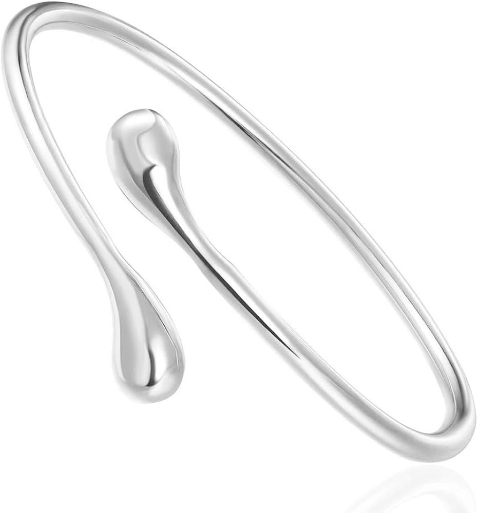 Vitaltyextracts Silver Plated Bracelet Shining Bangle Bracelets (Silver) | Amazon (US)