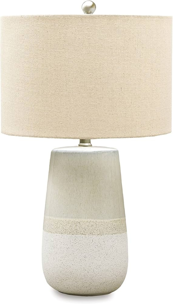 Signature Design by Ashley Shavon Contemporary 27" Textured Neutral Glaze Table Lamp, Beige & Whi... | Amazon (US)