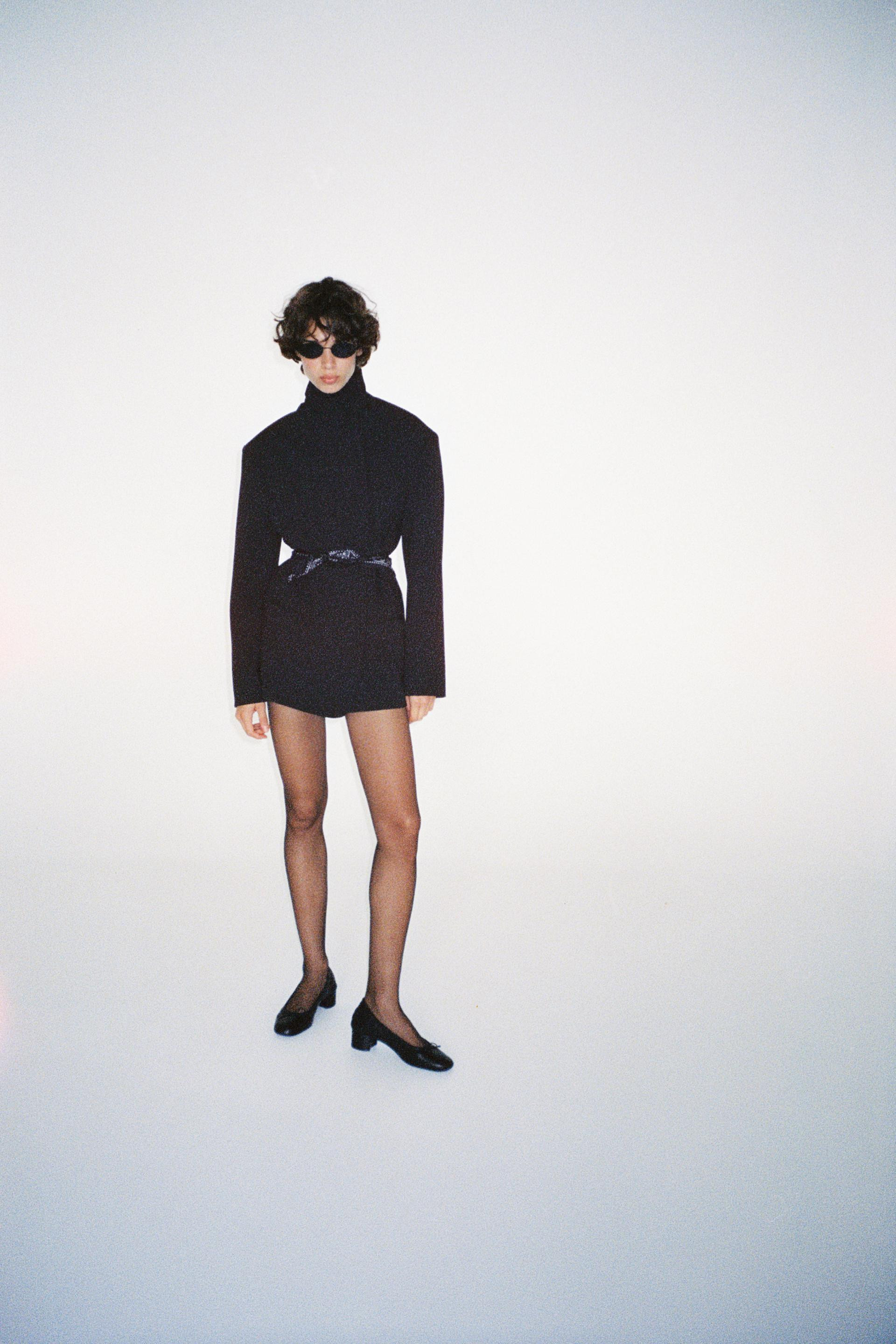 Zara - Oversize Blazer With Shoulder Pads - Dark Navy - Xs - Woman | Zara US