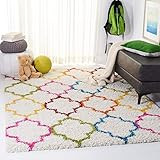 Safavieh Safavieh Kids Shag Collection SGK569A Rainbow Trellis 2-inch Thick Area Rug, 8' 6" x 12', I | Amazon (US)