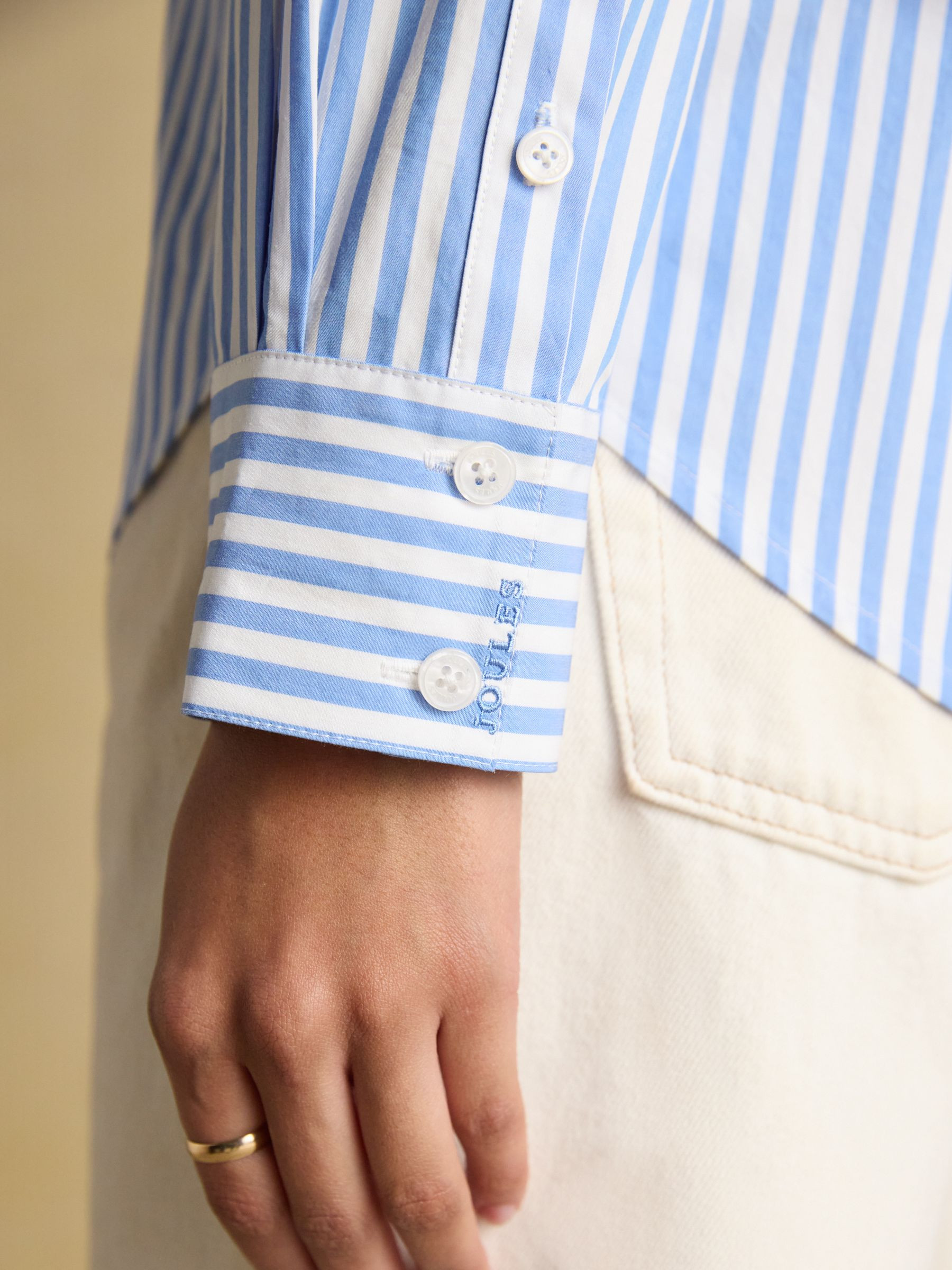 Classic Fit Blue Striped Poplin Shirt | Joules | Joules