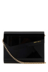 Jimmy Choo Logo Printed Chained Mini Clutch Bag | Cettire Global