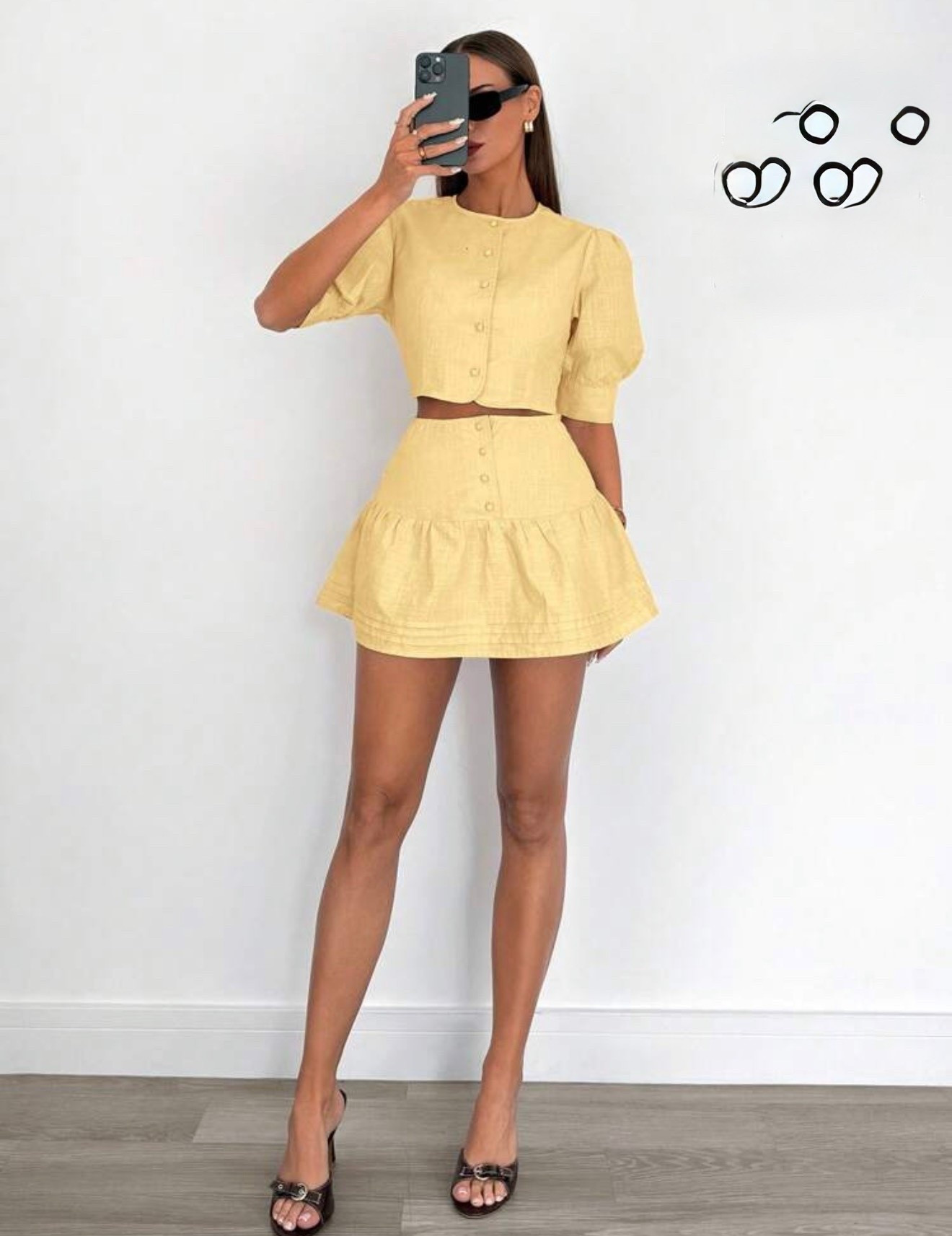 spring outfits 2026
100% Cotton
Summer Casual Front Button Puff Sleeve Top & Skirt Set 
#spring #set #outfit #easter 

#LTKPetite #LTKSeasonal #LTKFestival