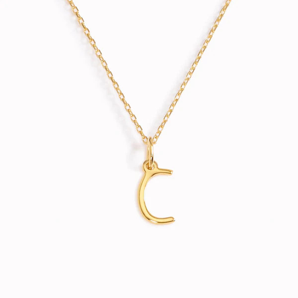 C Necklace / Gold Initial Necklace | Linjer