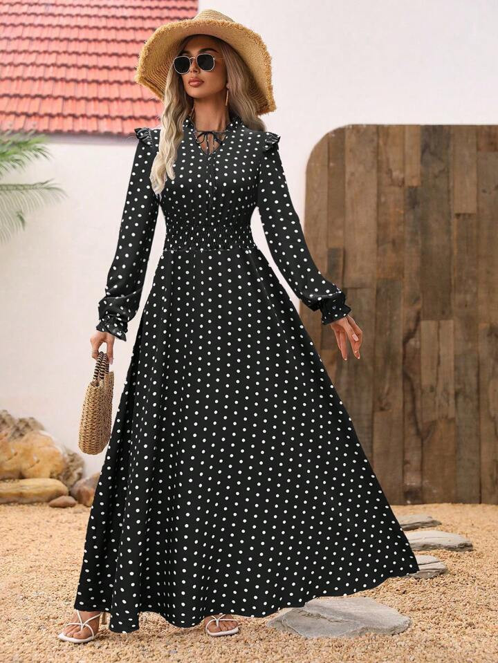 Black and white Polka dot dress | SHEIN