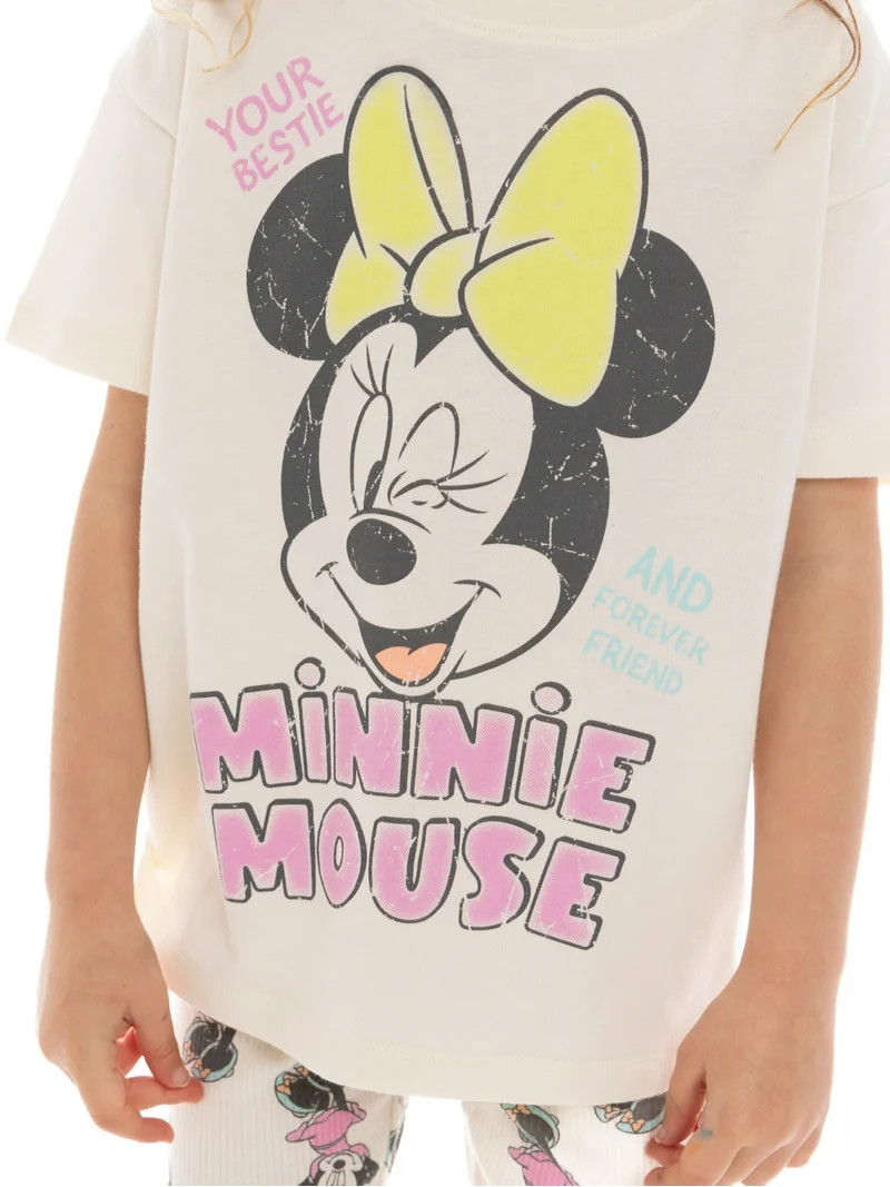 Minnie Mouse Toddler Girl Graphic Tee and Bike Shorts Set, 2-Piece, Sizes 12M-5T - Walmart.com | Walmart (US)